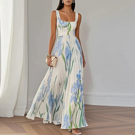 Aurora | Vestido Maxi Floral de Corte en A