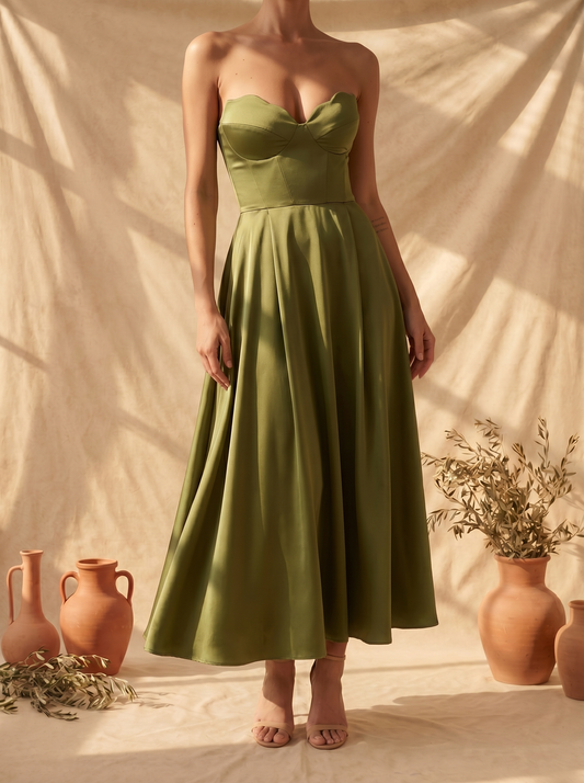 Carolina | Elegante Vestido Midi Strapless