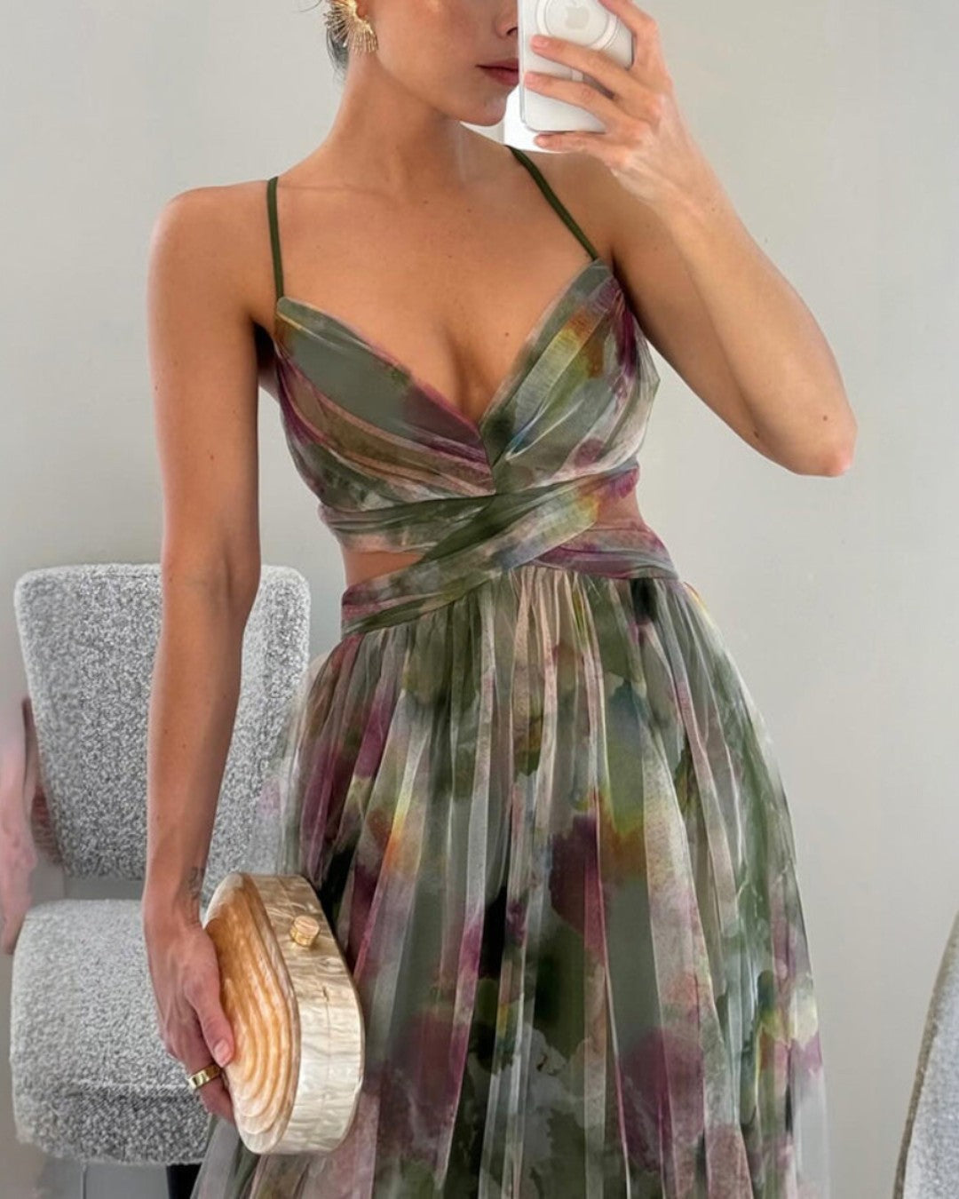 Ximena | Encantador Maxi Vestido con Estampado Floral