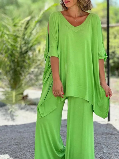 Úrsula™ | Conjunto Túnica Ombros Abertos y Pantalón