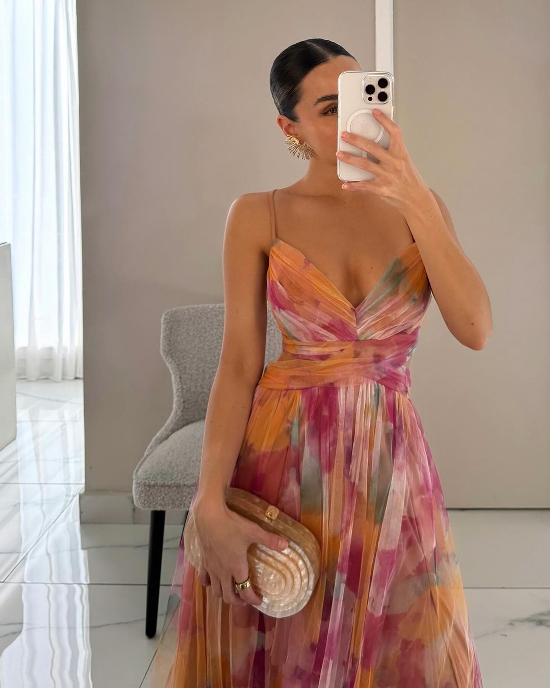 Ximena | Encantador Maxi Vestido con Estampado Floral