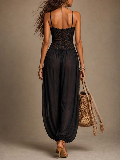 Laia | Mono halter con encaje fluido