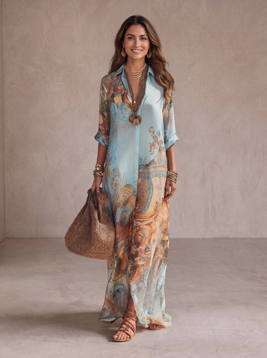 Alejandra | Vestido Camisero Mediterráneo