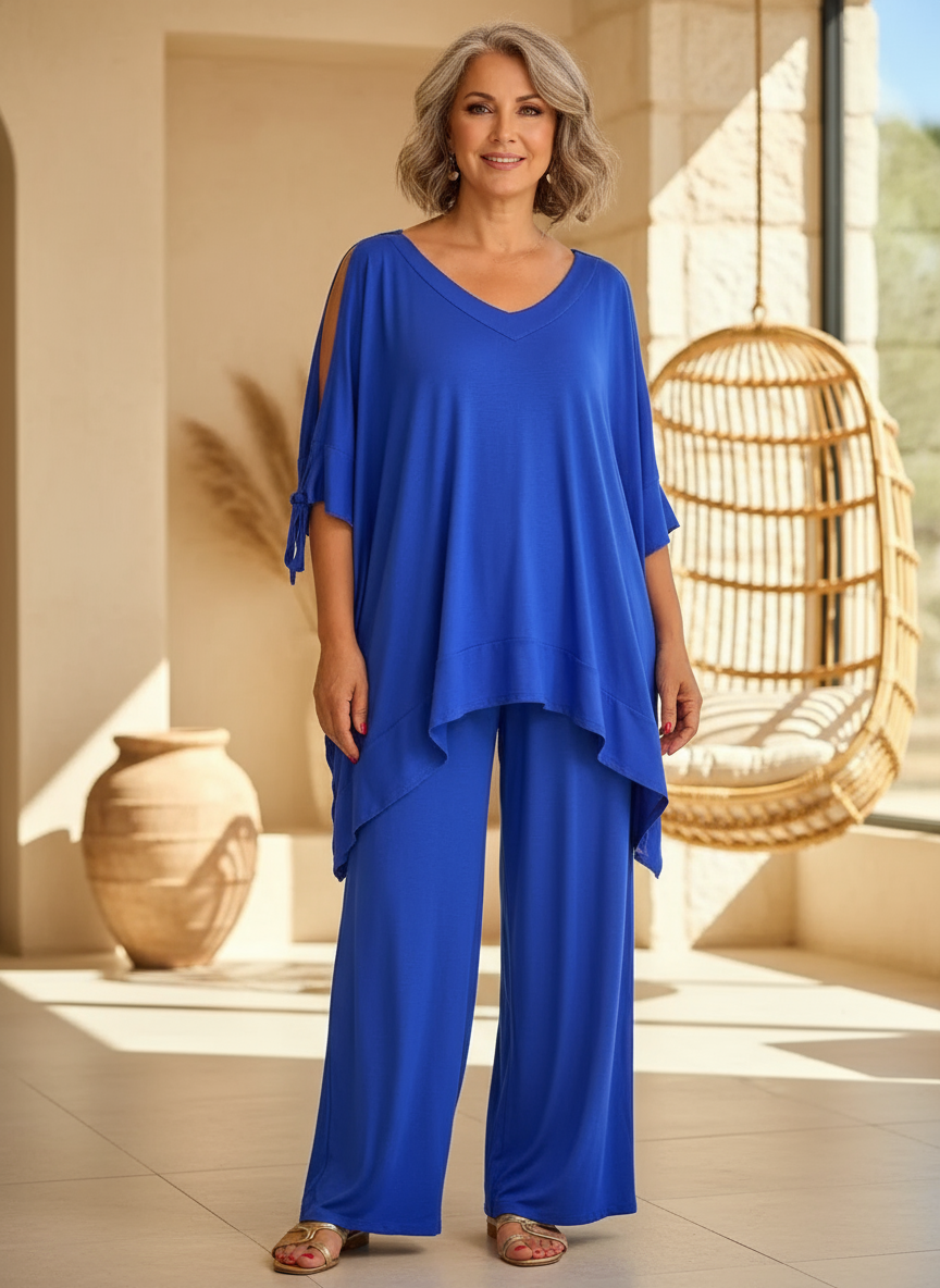 Úrsula™ | Conjunto Túnica Ombros Abertos y Pantalón