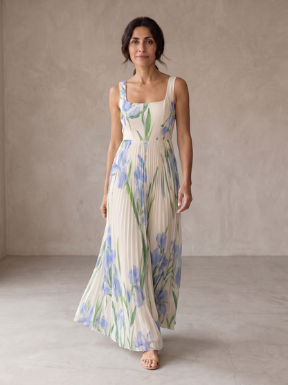 Aurora | Vestido Maxi Floral de Corte en A