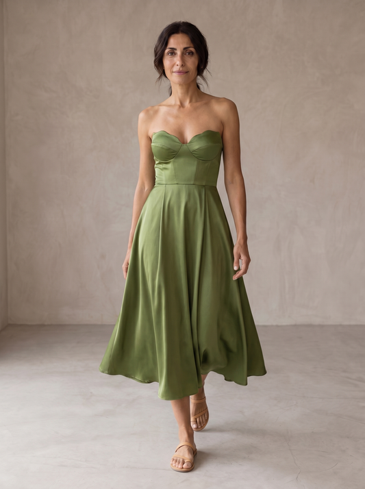 Carolina | Elegante Vestido Midi Strapless
